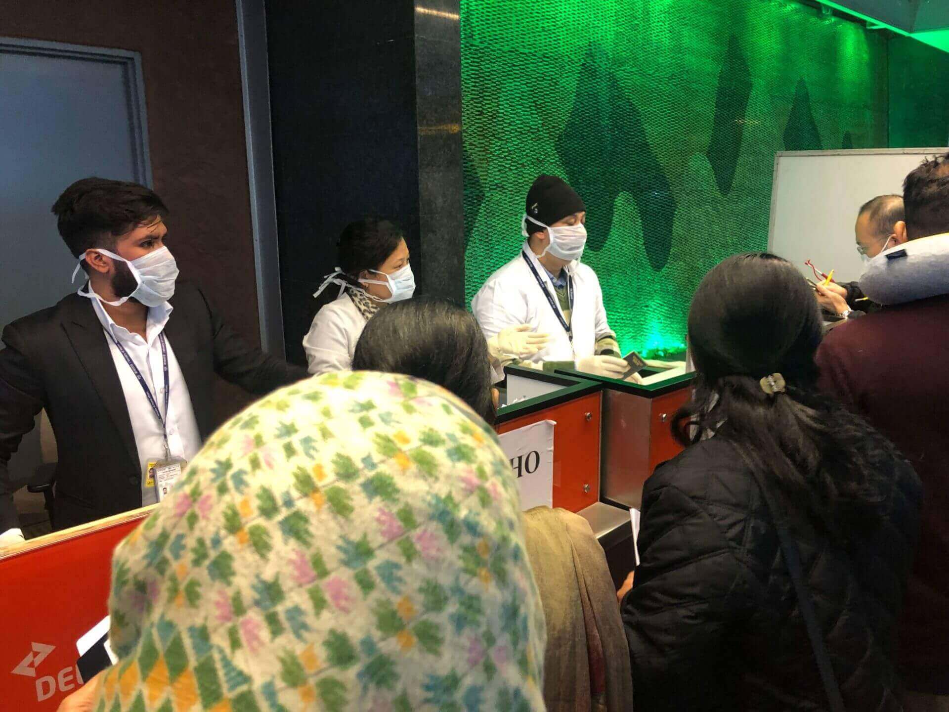 武漢肺炎：新德里機場實施防疫措施